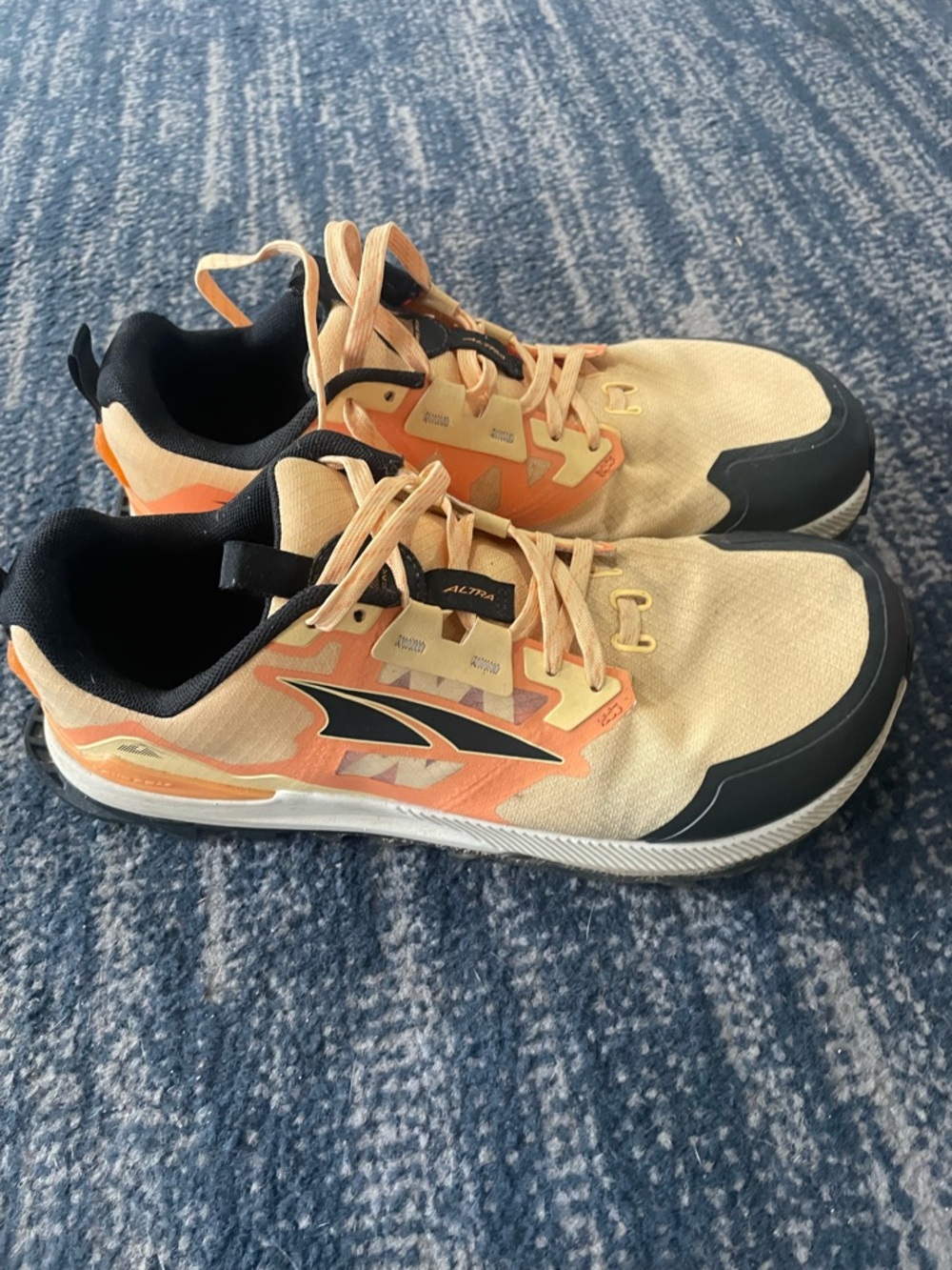 Altra Lone Peak 7 Women's Peach Orange and Black Athletic Trail Running Shoes